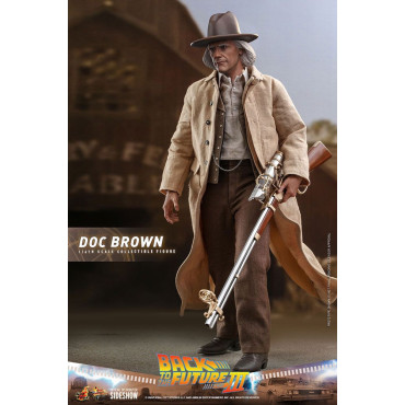 Figura Doc Brown Hot Toys 32 cm Regresso ao futuro III