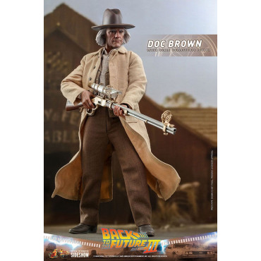 Figura Doc Brown Hot Toys 32 cm Regresso ao futuro III