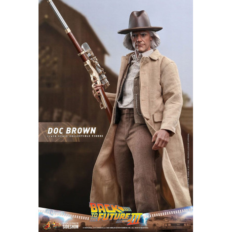 Figura Doc Brown Hot Toys 32 cm Regresso ao futuro III