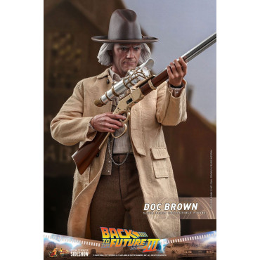 Figura Doc Brown Hot Toys 32 cm Regresso ao futuro III