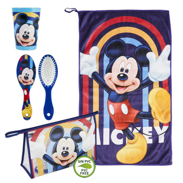 Saco de toilette do Mickey com toalha e acessórios