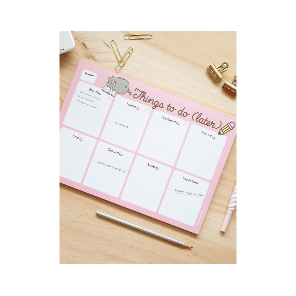 Agenda semanal Pusheen Things To Do Later