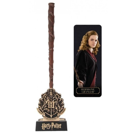 Caneta varinha Hermione Harry Potter com suporte