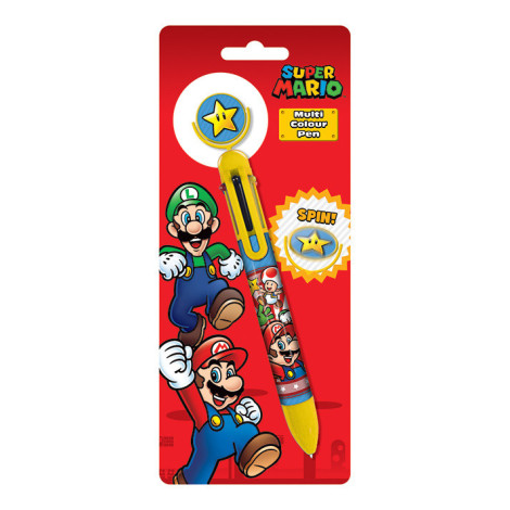 Esferográfica Super Mario Star Multicolorida