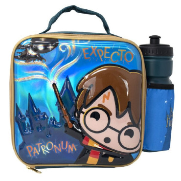 Conjunto de lancheira e garrafa Harry Potter Chibi