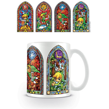 Caneca de vidro manchado Zelda Branco