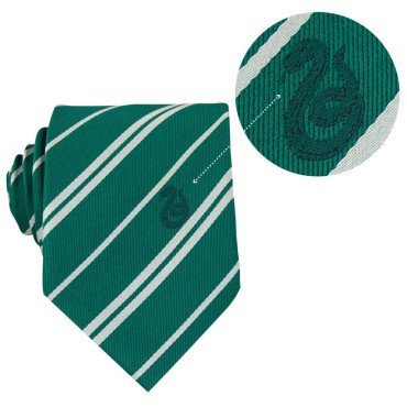 Conjunto de gravata e alfinete Harry Potter Slytherin