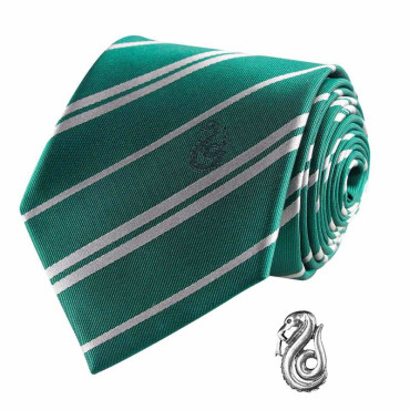 Conjunto de gravata e alfinete Harry Potter Slytherin