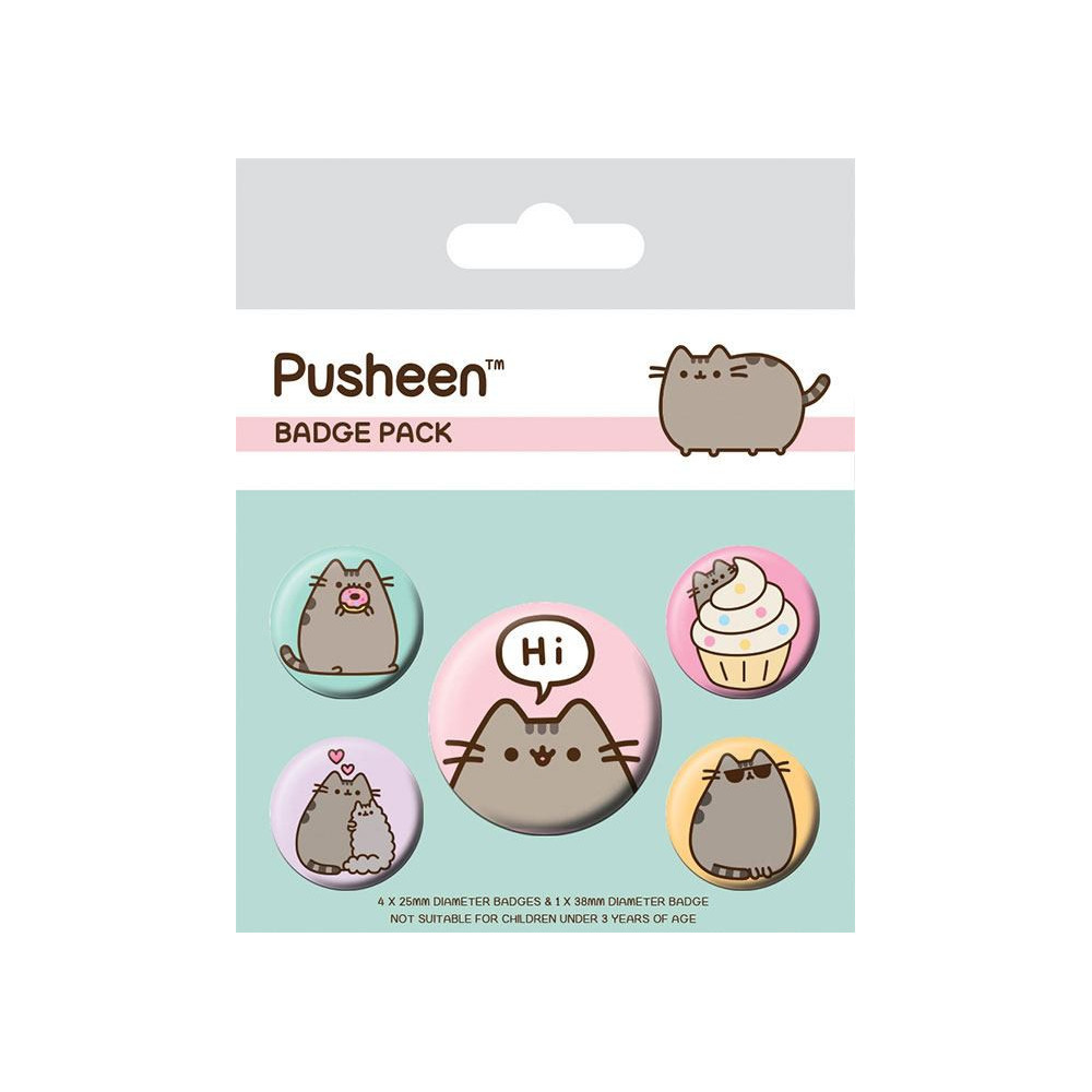 Pusheen diz olá Pacote de crachás