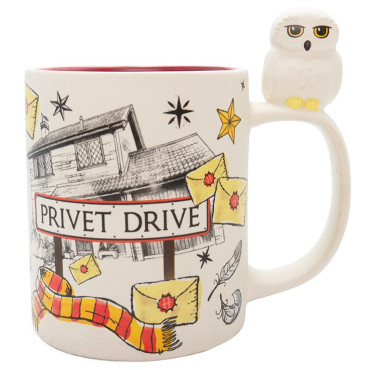 Caneca 3D Hedwig e Privet Drive Harry Potter