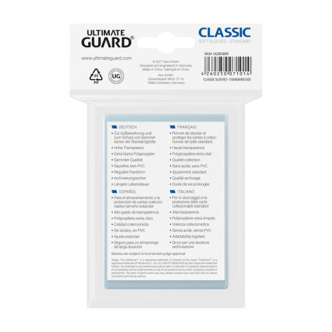 100 capas de cartão standard Soft Ultimate Guard