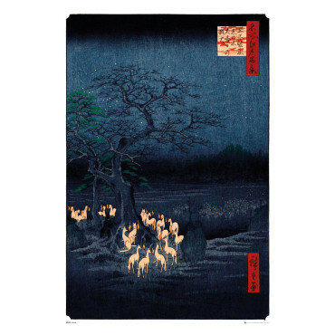 Cartaz da fogueira de Ano Novo de Utagawa Hiroshige