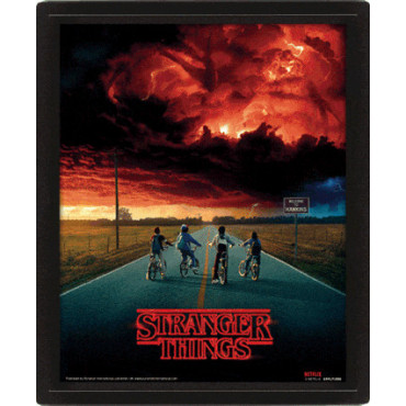 Stranger Things Poster com moldura de efeito 3D