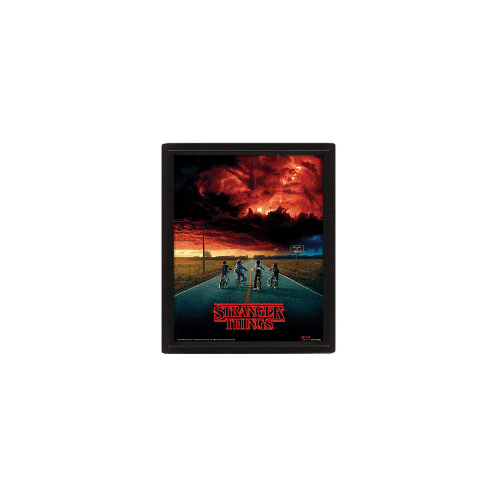 Stranger Things Poster com moldura de efeito 3D