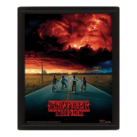 Stranger Things Poster com moldura de efeito 3D