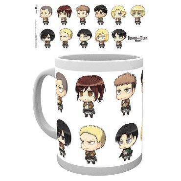 Attack on Titan Caneca Chibi Personagens