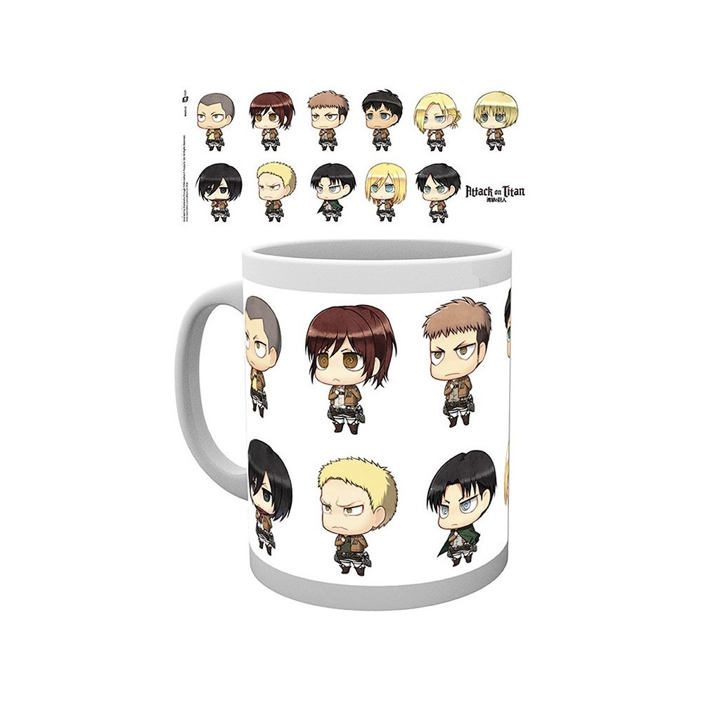 Attack on Titan Caneca Chibi Personagens