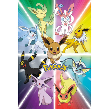 Cartaz Eevee Evolution Pokémon 61 x 91 cm