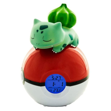 Despertador LED Bulbasaur Lâmpada Pokémon