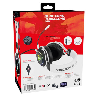 Auricular para jogos Dungeons & Dragons Rainbow