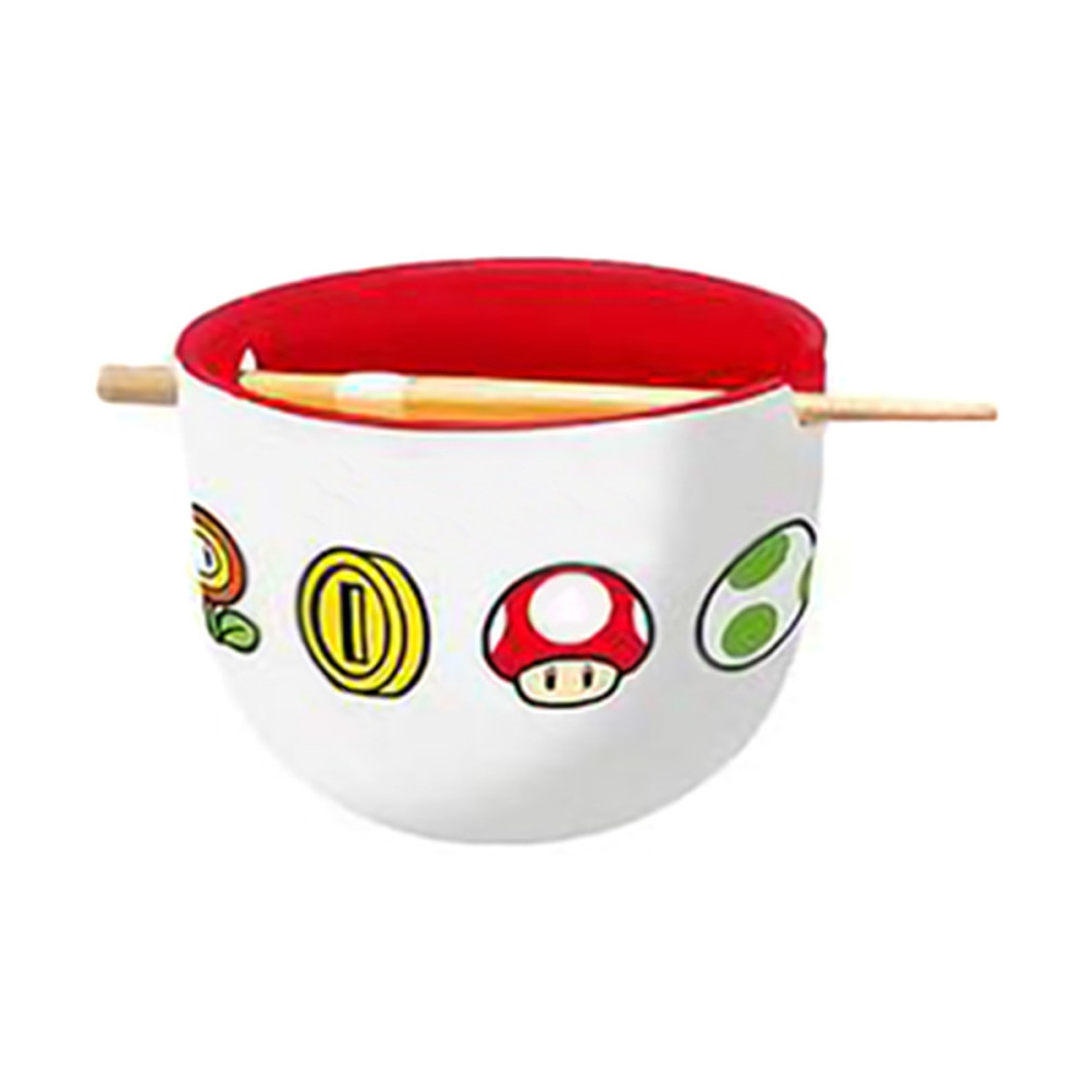 Taça de Ramen Super Mario com pauzinhos