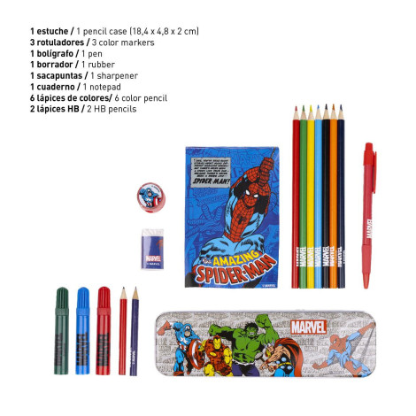 Marvel Conjunto de artigos de papelaria para colorir para crianças