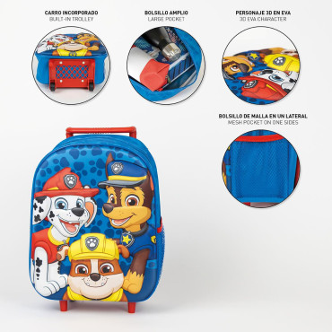 MOCHILA INFANTIL TROLLEY 3D PAW PATROL