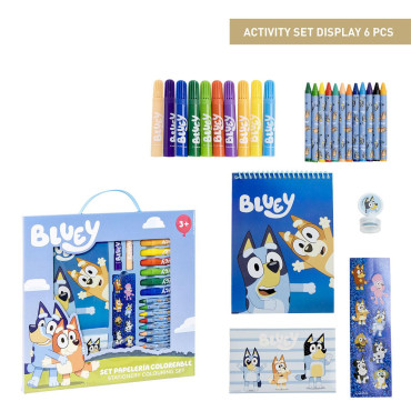 SET PAPELERÍA COLOREABLE DISPLAY BLUEY