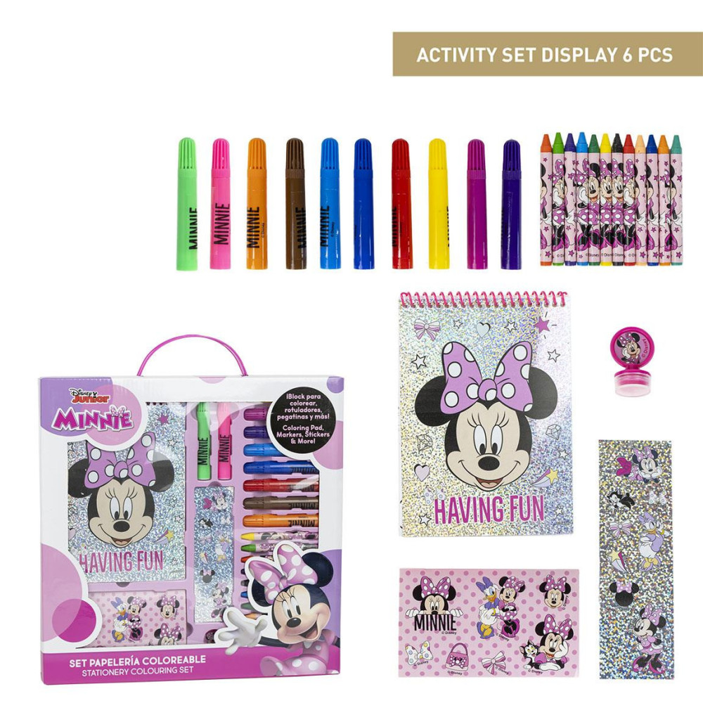 SET PAPELERÍA COLOREABLE DISPLAY MINNIE