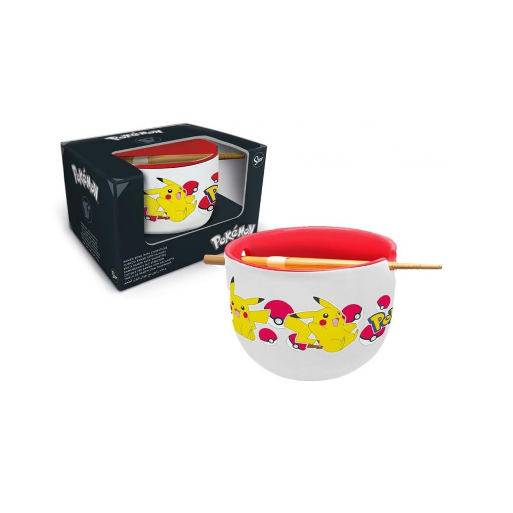 Tigela de Ramen com Pauzinhos Pikachu Pokémon 