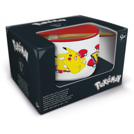 Tigela de Ramen com Pauzinhos Pikachu Pokémon 