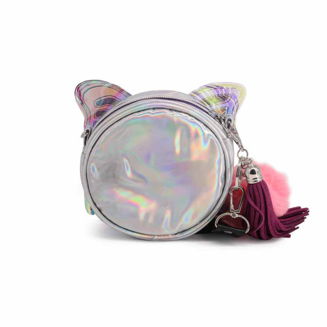 Bolsa de ombro borboleta prateada Oh My Pop!