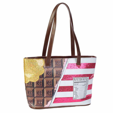 Bolsa de ombro Oh My Pop! Rosa chocolate