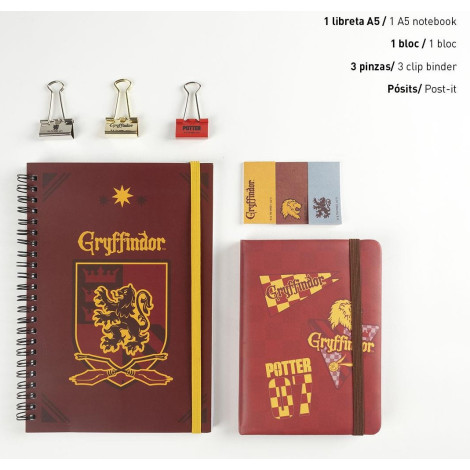 Conjunto de artigos de papelaria Harry Potter Gryffindor