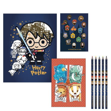 Conjunto de artigos de papelaria para colorir Harry Potter