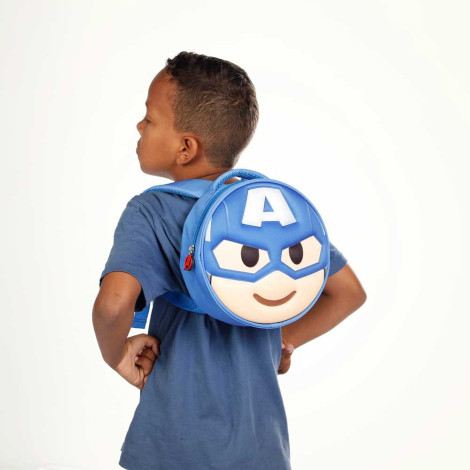 Mochila azul para crianças do Capitão América