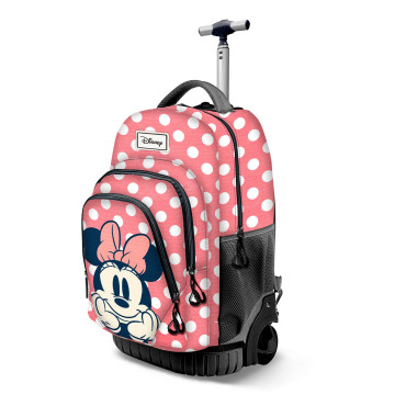 Mochila trolley da Minnie Mouse com pintas cor-de-rosa