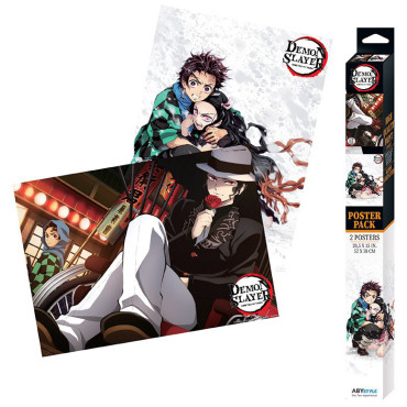 Conjunto de 2 cartazes Kimetsu no Yaiba