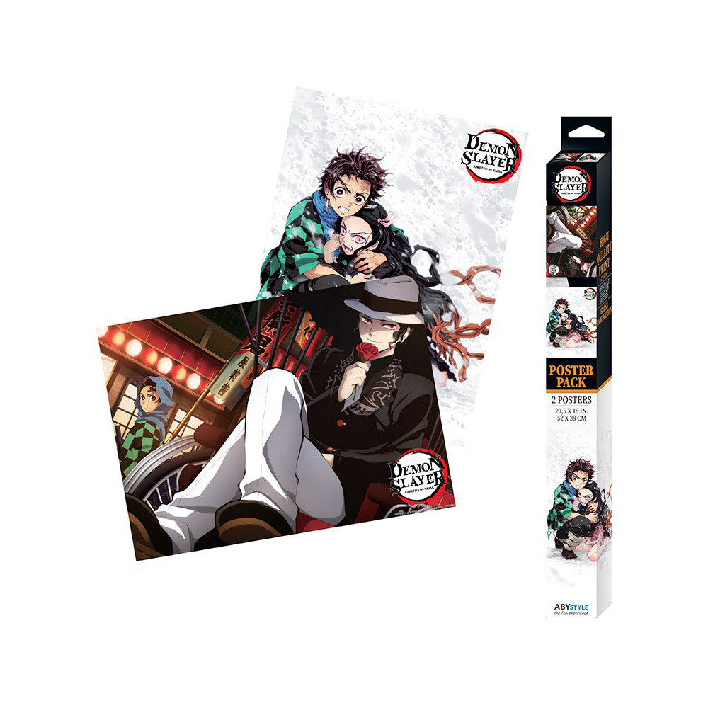 Conjunto de 2 cartazes Kimetsu no Yaiba