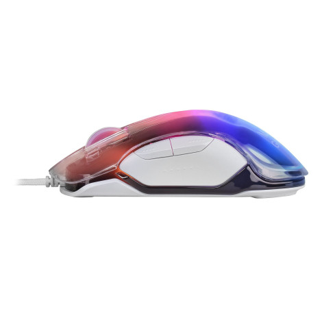 Rato para jogos Mars Gaming MMGLOW Branco com acabamento espelhado