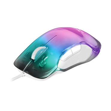 Rato para jogos Mars Gaming MMGLOW Branco com acabamento espelhado