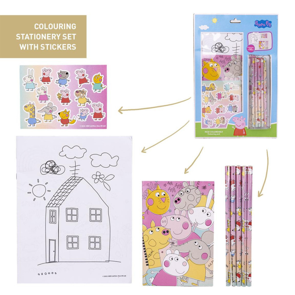 Conjunto de artigos de papelaria escolar Peppa Pig