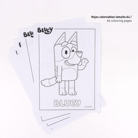 CONJUNTO DE PAPEL DE CARTA PARA COLORIR BLUEY