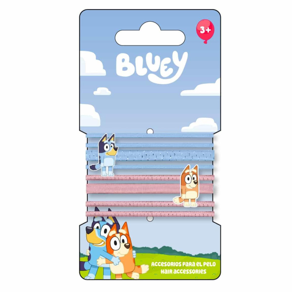 ACCESORIOS PELO ELÁSTICOS 8 PIEZAS BLUEY