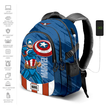 Mochila azul Capitão América