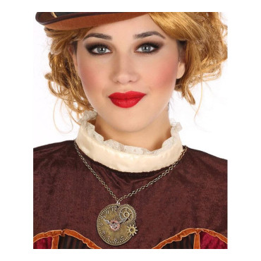 Colar redondo Steampunk com rolamentos