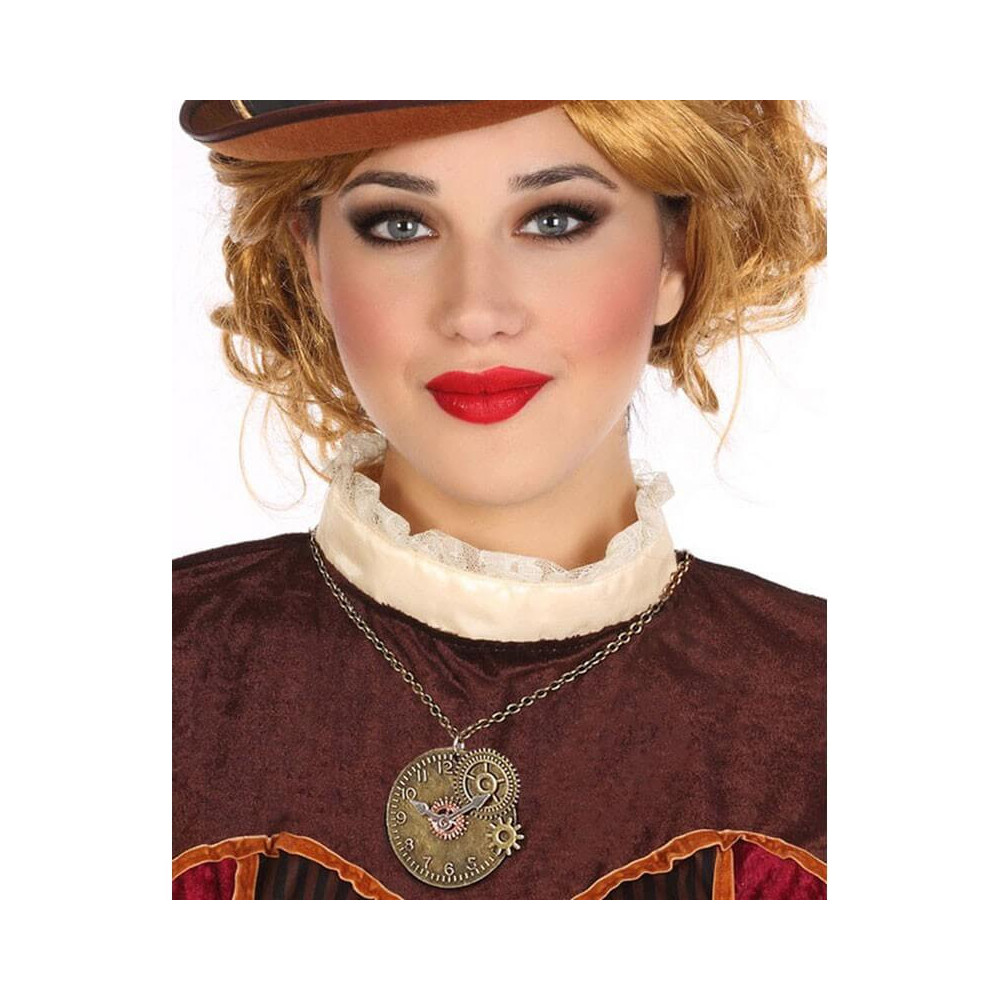 Colar redondo Steampunk com rolamentos