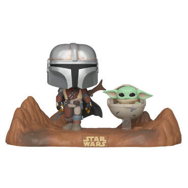 Funko Pop! Momentos Mandalorian com Baby Yoda