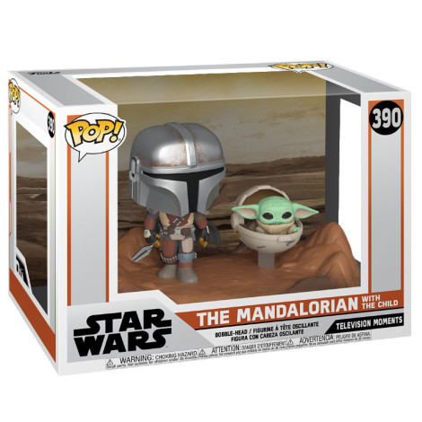 Funko Pop! Momentos Mandalorian com Baby Yoda