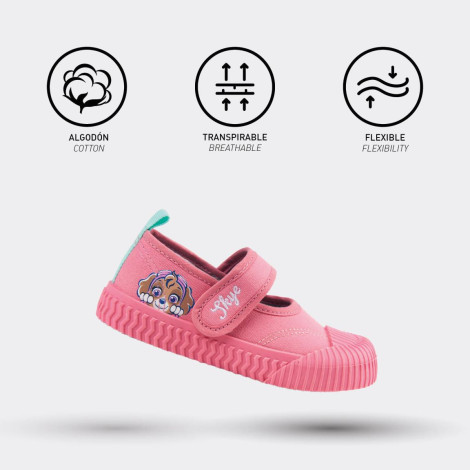 Sapatos Paw Patrol Canine Patrol em lona rosa para bebé